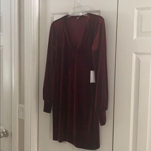 1.State Deep Clare V-Neck Velvet Dress Small NWT
